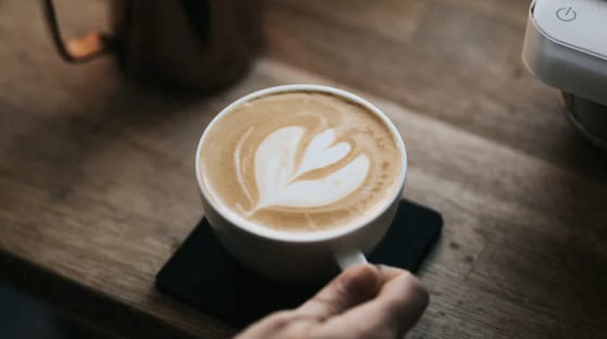 a coffee with a latte art